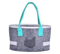 Ungtyb Felt Tote Bag for Women, Oval Felt Grocery Carrier, Portable Audio Player Organizer, Foldable Kids Travel Toy Container, Cosmetic & Arts Storage with Handles