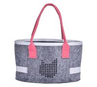 Ungtyb Felt Tote Bag for Women, Oval Felt Grocery Carrier, Portable Audio Player Organizer, Foldable Kids Travel Toy Container, Cosmetic & Arts Storage with Handles