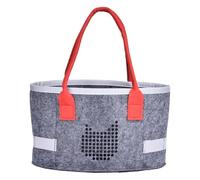 Ungtyb Felt Tote Bag for Women, Oval Felt Grocery Carrier, Portable Audio Player Organizer, Foldable Kids Travel Toy Container, Cosmetic & Arts Storage with Handles