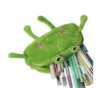 Ungtyb Funny Frog Design Plush Pencil Pouch, Large Capacity Pencil Case, Stuffed Frog Pencil Pouch, Plush School Supplies Bag 20x11x5cm for Present, Indoor, Outdoor, Offices, Green Color