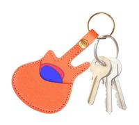Ungtyb Guitar Pick Holder, Leather Plectrum Case, Keyring Organizer, Compact Design, Durabless Storage for Musicians, Music Players, Portable Accessory, 13.4x7cm 11g Orange Black Green Blue