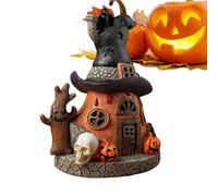 Ungtyb Haunted House Figurine | Figurine spettrali in resina di casa infestata | 15,5 cm statuetta festiva luminosa per scrivania per feste uomini donne mensola tavolo vacanza posto di lavoro casa