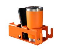 Ungtyb Jobsite Storage Rack - Heavy-Duty Bracket with Utility Hooks | Jobsite Organizer with Phone Slot for Garage, Workshop, Construction Site, Drinks, Smartphone, Water Bottle Storage Use