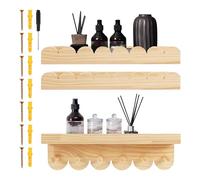 Ungtyb Kids Room Book Display Shelf - Wooden 3 Piece Storage Rack for Space Saving Organization | Wall Mounted Wood Shelf Children Room Family Study School and Indoor Home, 2000g 40x12x5cm Wood