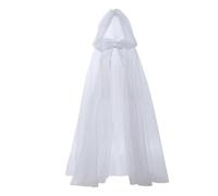 Ungtyb Mantello per Halloween con cappuccio, mantello lungo infestato, mantello trasparente in tulle, mantello da mago, mantello da donna, mantello per cosplay da sposa, costume spettrale di Halloween
