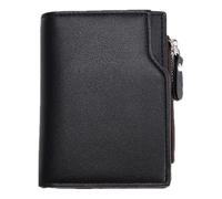 Ungtyb Money Wallets, Card Wallet Men, Compact Card Case with Zipper Pocket, Pu Leather Men Wallet, Wallet for Present, Indoor, Outdoor, Travel, 12 x 10 x 2 cm, Black, Coffee Color