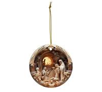 Ungtyb Ornamenti per albero di Gesù, decorazioni piatte per presepe, in acrilico, a tema pasquale, per casa, porta, scuola, chiesa