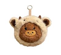 Ungtyb Plush Bag Charm - Reversible Expression Cow Backpack Pendant Cute Keychain Accessory for Students Teachers Girls Kids | Soft Stuffed Animal Clip On Ornament for Bags School Travel Gift Charm