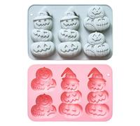 Ungtyb Pumpkin Silicone Mold Set, Non-Stick Chocolate Mold, Baking Tools for Fall Thanksgiving, Pumpkin Fondant Candy Cake Pancake Pie Cupcake Cookie Ice Muffin Wax Cube Molds, 2 Pieces