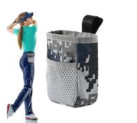 Ungtyb Sacca per palline da golf, con gancio e supporto portatile, 2 scomparti, per uomini, donne, papà, golfisti, principianti, club, cart, campo guida, sport all'aria aperta e parco giochi