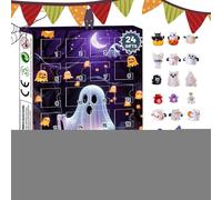 Ungtyb Spooky Countdown Calendar, 2025 Ghost-Themed Figurines, Cute Halloween Display Classic Dolls for Desk, Fireplace, Bookshelf, Window, Cabinet, Entryway, Festival, Party, Home Decoration Use