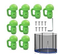 Ungtyb Trampoline Safety Caps 8 PCS Set - Enclosure Pole Top Protectors for Frame Net System | ABS Flexible Shock Absorbing Edge Cover Guard Use Indoor Outdoor Garden Backyard Park Activity