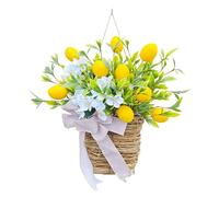 Ungtyb Wreath Farmhouse Decor, Spring Lemon Wreath, Garland Wreath Basket, Hanging Wreath Basket, Front Door Wreath, Decorative Wall Wreath For Front Doors Or Wall Décor