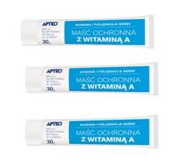 Unguento protettivo con vitamina A - per pelle secca e screpolata, rigenerante con retinolo 800 UI/g - 3 x 30 g + supporto MiL4