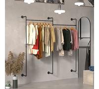 unho Armadio Appendiabiti Tubo Industriale: Barra appendiabiti Asta Appendiabiti per Armadio Bastone - Armadio Appendiabiti Industrial Loft Design in Metallo Guardaroba per Cabina Armadio 205x190cm