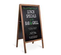 Unho Lavagna Cancellabile Bar con Cavalletto 100x50cm, Lavagna nera da gesso Doppia Faccia Magnetica Lavagna Ristorante da Esterno Menu da Terra Buffet Piegnevole per Presentazioni