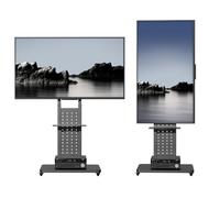 UNHO Supporto TV con Ruote Girevole: Carrello Porta TV da Terra Verticale Orizzontale Supporto tv Rotante per Schermo 32-65 Pollici Portata 50kg Max VESA 600x400mm Altezza Regolabile