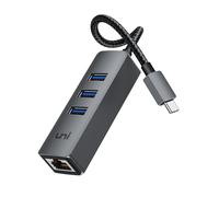 uni Adattatore Ethernet USB C, HUB USB C con rete 1Gbps LAN RJ45 e porte USB 3.0 per Disco rigido, Tastiera, Mouse, compatibile con iPhone 15 Pro/Max, MacBook, iPad, iMac, Chromebook, Galaxy, XPS