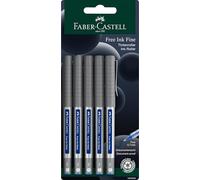 Faber-Castell uni-ball 148197 - Rollerball uni-ball Eye UB-157, fine, 0,4 mm, blu, 5 pezzi