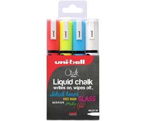 Uni-Ball 153528181 Marcatore a Gesso Liquido, 4 Pezzi