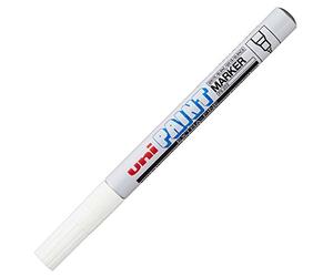 uni-ball 182301 - Pennarello - Uni Paint PX 203 con Punta fine, Bianco