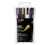 Uni-Ball 182504 - POSCA Marker mit mittelfeiner Rundspitze, 4er Set - NUOVO