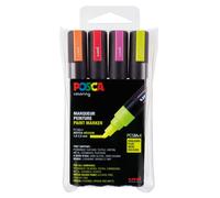 uni-ball 182505 Posca Marker with Medium Fine Bullet Tip, Set of 4, Neon Set of