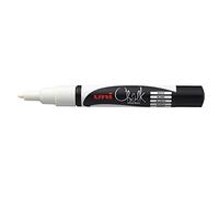 uni-ball 186101 - Pennarello per finestre e gesso UNI CHALK PWE-3MS 0,9-1,3 mm, punta tonda, bianco
