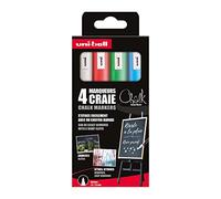 `Uni - Chalk Marker Pwe-5M, Set Of 4 Markers - Blue, Green, Red & W... Toy NUOVO