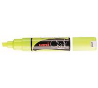 Uni-Ball 186407 - Marcatore a finestra e a gesso UNI CHALK con punta a cuneo 8 mm, giallo fluorescente, 1 pezzo