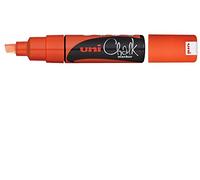 Uni-Ball 186415 - Pennarello per finestre e gessetti con punta a cuneo 8 mm, arancione fluorescente, 1 pezzo