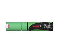 Uni-Ball 186463 - Pennarello per vetri e gesso con punta a cuneo 8 mm, verde fluorescente, 1 pezzo