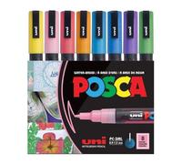 uni-ball Posca Marker with Fine Round Tip Set of 8 - glitter colours