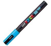 uni-ball 186540 - Marcatore POSCA con punta tonda fine, azzurro | Pennarello con punta arrotondata da 0,9-1,3 mm per quasi tutte le superfici