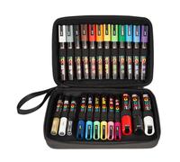 uni-ball 186824 - POSCA Marker, astuccio con 24 penne acriliche, adatte a molte superfici, punte e colori diversi