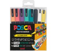 uni-ball 186827 Posca Marker Set Sneaker Pens 8 Case Opaque on Light Surfaces da