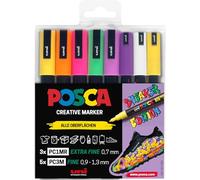 uni-ball 186828 - Set di pennarelli POSCA Sneaker Pens, confezione da 8, opachi su superfici scure