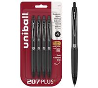 Uni-Ball 207PLUS+ Penna Gel, 0.7MM, Black, 4pk