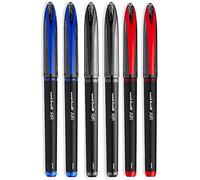 Uni-Ball AIR Micro - 0,5 mm - Confezione da 6 penne - 2 nero, 2 blu e 2 rossi (BusinessCollors), la confezione può variare
