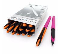 Uni-Ball Aria - 0.5mm a Sfera - Barile Rosa,Arancione Tappo - Black Ink Pacco 12