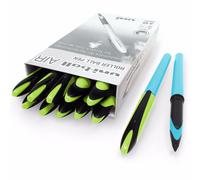 Uni-Ball Aria 0.5mm Penna a Sfera Blu Barile, Verde Cap Inchiostro Nero Pacco 12