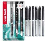 Uni-Ball Aria - 0.7mm Medium Penna a Sfera - Confezione da 6 - Nero - UBA-188-L