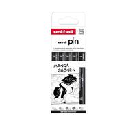 Uni-Ball Astuccio per pennarelli tecnici, punta calibrata da 0,05 a 1,2 mm, colore: nero, 5 pezzi