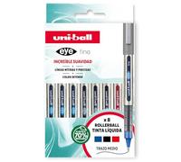 Uni-Ball Astuccio Rollers inchiostro liquido UB-157 colori base 8 pz