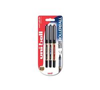 Uni-Ball Eye Broad UB-150-10 - Penna a sfera, punta da 1 mm, inchiostro assortito, confezione da 3 (nero, blu e rosso)