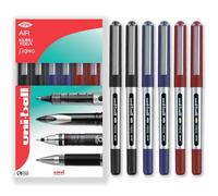 Uni-ball Eye Micro Ub-150 - Penna a inchiostro gel, 0,5 mm, confezione da 6-2 pezzi, 2 blu, 2 x rosso