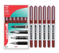uni-ball Eye Micro UB-150 - Penna a inchiostro gel, 0,5 mm, confezione da 6, inchiostro rosso, in confezione regalo