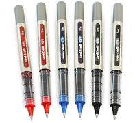 uni-ball Eye UB-157 - Penna a sfera con punta da 0,7 mm, confezione da 6, colore: nero, blu, rosso