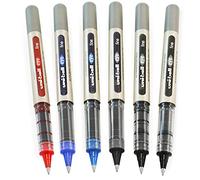 uni-ball EYE UB-157E - Penne a sfera con punta da 0,7 mm, 3 x nero, 2 x blu, 1 x rosso, confezione da 6