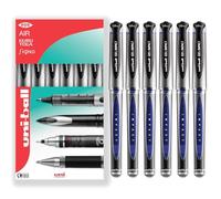 uni-ball Gel Impact Broad UM-153S - Penne a sfera con punta da 1,0 mm, inchiostro blu, confezione da 6, in confezione regalo